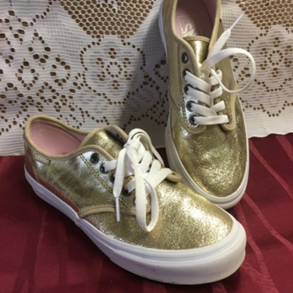 gold lame shoes
